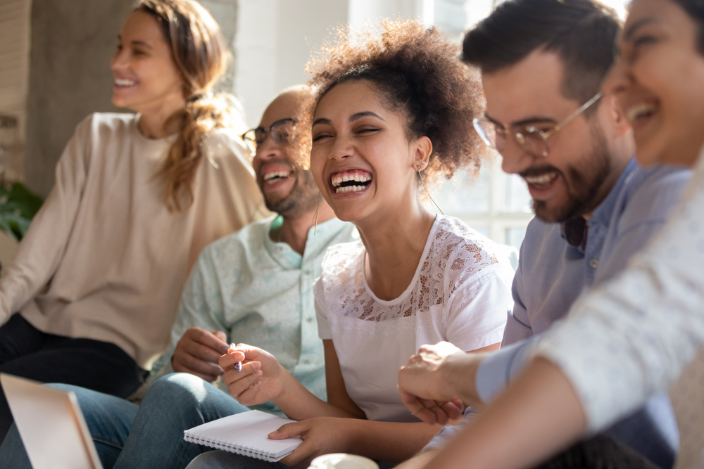group of friends laughing